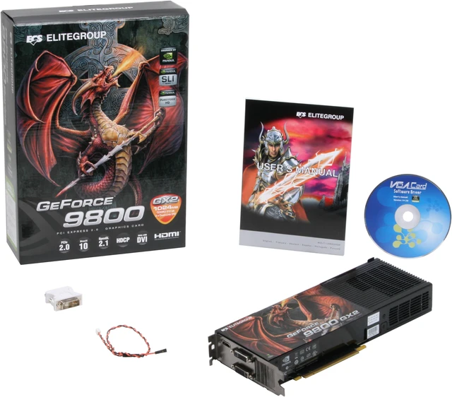 ECS GeForce 9800 GX2 Graphics Card N9800GX2-1024PX-F - Newegg.com