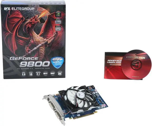 Alt view image 5 of 5 - ECS GeForce 9800 GT 1GB GDDR3 PCI Express 2.0 x16 SLI Support Graphics Card N9800GTE-1GMU-F