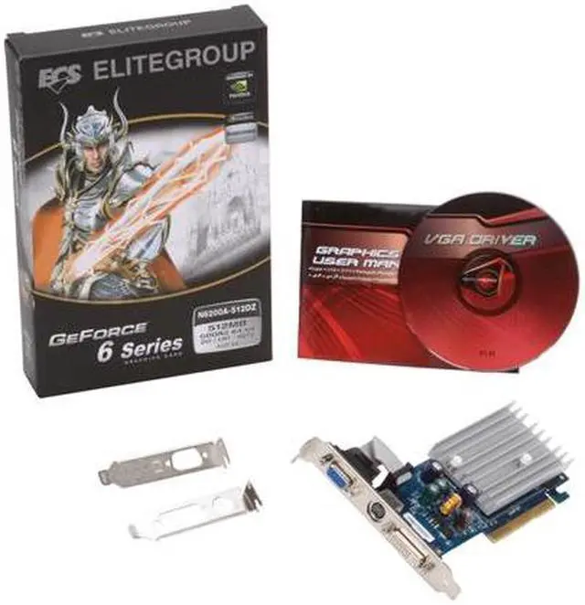Alt view image 5 of 5 - ECS GeForce 6200 512MB DDR2 AGP 8X Low Profile Ready Graphics Card N6200AC-512DZ-H