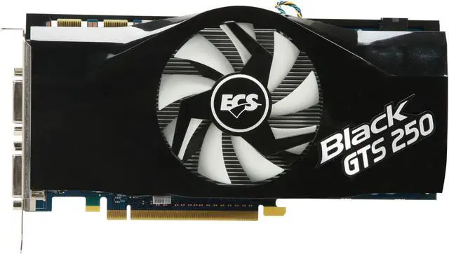 Alt view image 3 of 6 - ECS Black Series GeForce GTS 250 512MB GDDR3 PCI Express 2.0 x16 SLI Support Graphics Card NBGTS250-512MX-F