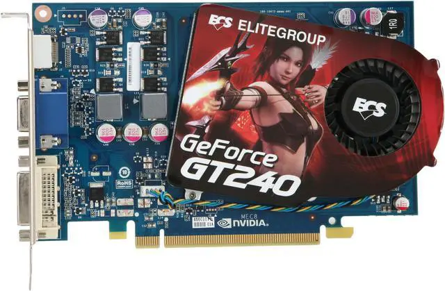 Alt view image 3 of 5 - ECS GeForce GT 240 512MB GDDR5 PCI Express 2.0 x16 Graphics Card NGT240-512QI-F