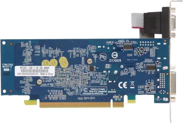 Alt view image 4 of 5 - ECS GeForce GT 220 1GB DDR2 PCI Express 2.0 x16 Low Profile Ready Graphics Card NGT220C-1GQS-F1