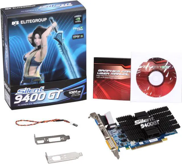 Alt view image 5 of 5 - ECS GeForce 9400 GT 1GB DDR2 PCI Express 2.0 x16 Low Profile Ready Graphics Card NS9400GTC-1GQS-H
