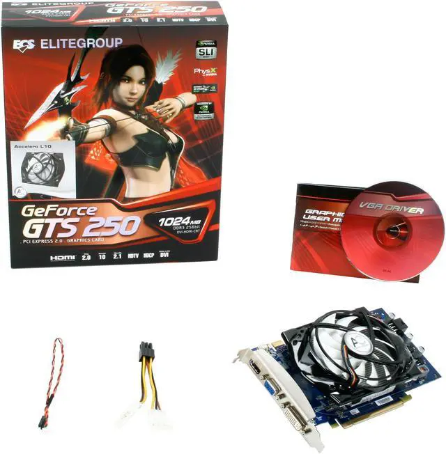 Alt view image 6 of 6 - ECS GeForce GTS 250 1GB DDR3 PCI Express 2.0 x16 SLI Support Graphics Card NGTS250E-1GQU-F