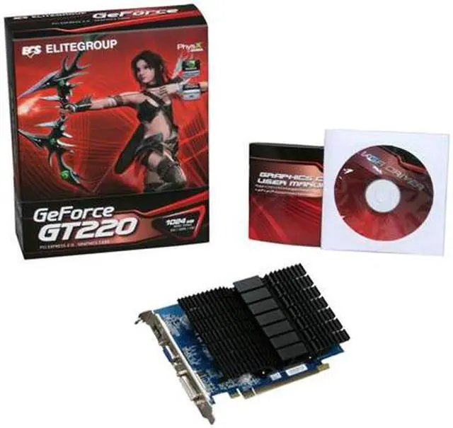 Alt view image 5 of 5 - ECS Silent Series GeForce GT 220 1GB DDR2 PCI Express 2.0 x16 Graphics Card NSGT220-1GQS-H