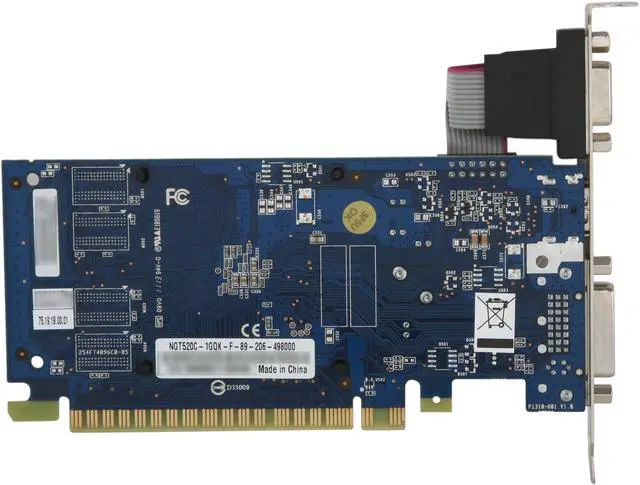 Alt view image 4 of 5 - ECS GeForce GT 520 (Fermi) 1GB DDR3 PCI Express 2.0 x16 Low Profile Ready Graphics Card NGT520C-1GQK-F