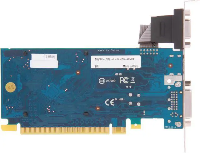Alt view image 4 of 5 - ECS GeForce 210 512MB DDR3 PCI Express 2.0 x16 Graphics Card NG210C-512QO-F(v1.0)
