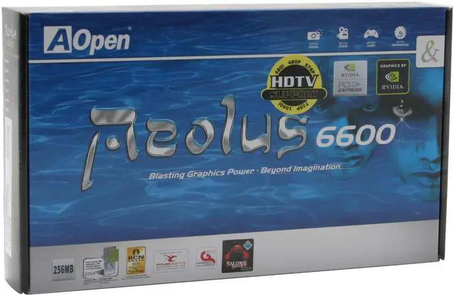 Alt view image 5 of 5 - AOpen GeForce 6600 256MB DDR PCI Express x16 SLI Support Graphics Card 91.05210.66U
