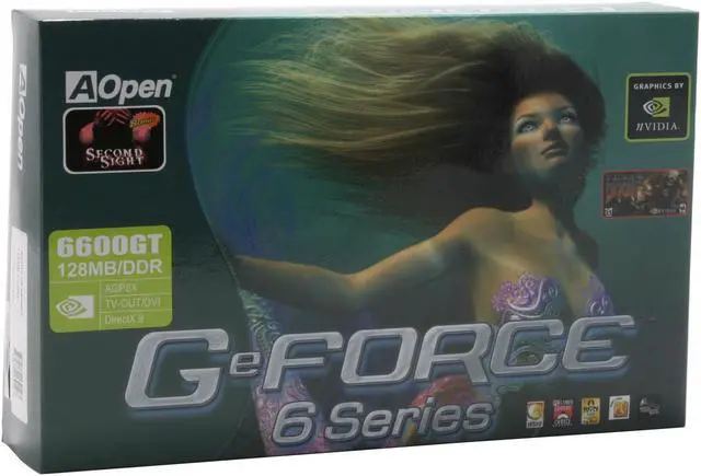 Alt view image 5 of 5 - AOpen GeForce 6600GT 128MB DDR AGP 4X/8X Graphics Card 90.05210.616