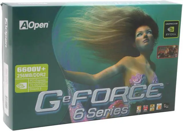 Alt view image 5 of 5 - AOpen GeForce 6600 256MB GDDR2 PCI Express x16 SLI Support Graphics Card 90.05210.607