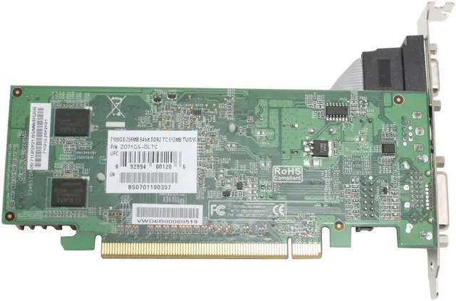 Alt view image 4 of 6 - ZOGIS GeForce 7100GS 512MB (256MB on Board) GDDR2 PCI Express x16 Graphics Card ZO71GS-DLTC