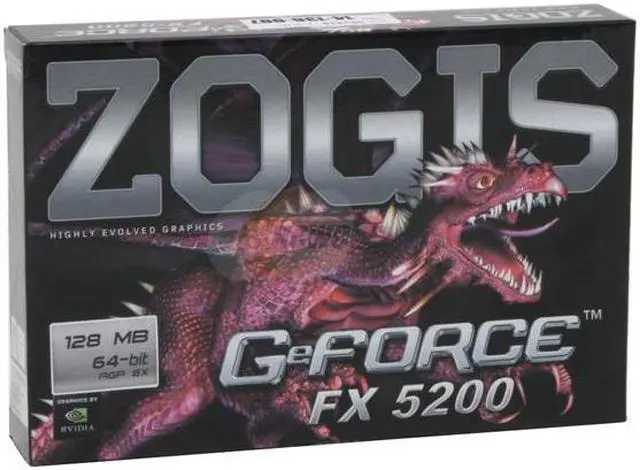 Alt view image 5 of 5 - ZOGIS GeForce FX 5200 128MB DDR AGP 4X/8X Graphics Card ZO52-CAGP