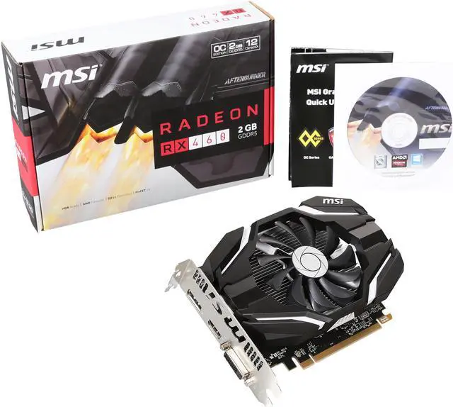 Alt view image 5 of 5 - MSI Radeon RX 460 2GB GDDR5 PCI Express 3.0 x16 CrossFireX Support Graphics Card RX 460 2G OC