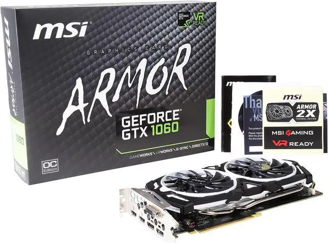 Alt view image 6 of 6 - MSI GeForce GTX 1060 3GB GDDR5 PCI Express 3.0 x16 ATX Graphics Card GTX 1060 ARMOR 3G OCV1