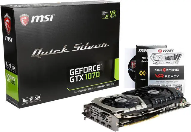 Alt view image 6 of 6 - MSI GeForce GTX 1070 8GB GDDR5 PCI Express 3.0 x16 SLI Support ATX Graphics Card GeForce GTX 1070 Quick Silver 8G OC