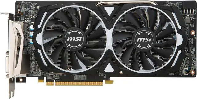 Alt view image 3 of 11 - MSI Radeon RX 480 8GB GDDR5 PCI Express 3.0 x16 CrossFireX Support Graphics Card RX 480 ARMOR 8G OC