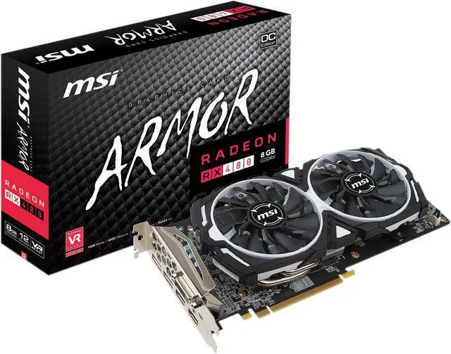 Alt view image 10 of 11 - MSI Radeon RX 480 8GB GDDR5 PCI Express 3.0 x16 CrossFireX Support Graphics Card RX 480 ARMOR 8G OC
