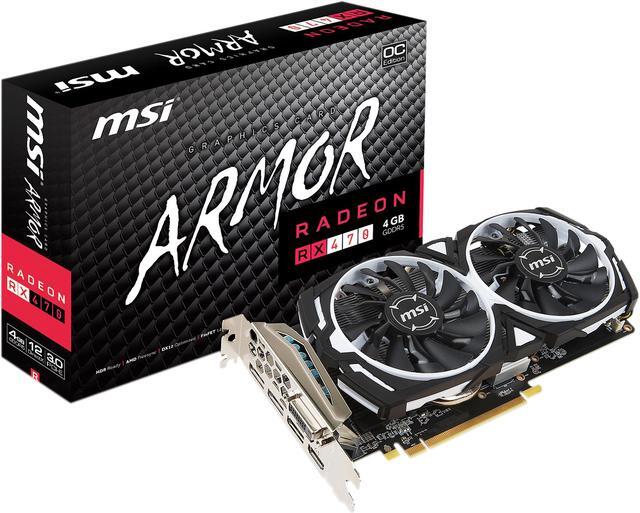Alt view image 10 of 11 - MSI Radeon RX 470 4GB GDDR5 PCI Express 3.0 x16 CrossFireX Support Graphics Card Radeon RX 470 ARMOR 4G OC