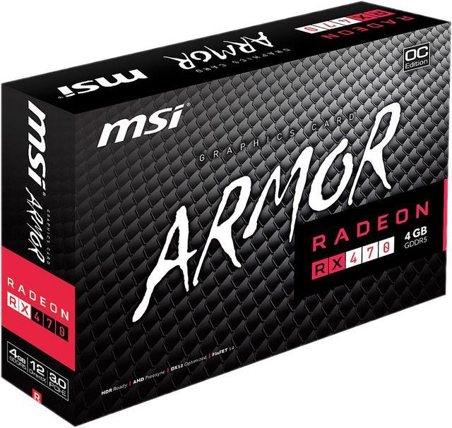 Alt view image 11 of 11 - MSI Radeon RX 470 4GB GDDR5 PCI Express 3.0 x16 CrossFireX Support Graphics Card Radeon RX 470 ARMOR 4G OC