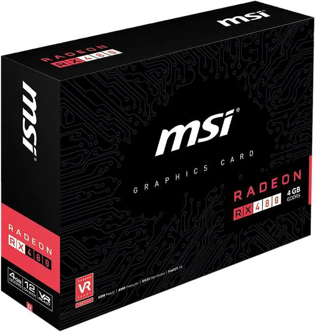 Alt view image 8 of 8 - MSI Radeon RX 480 4GB GDDR5 PCI Express 3.0 x16 CrossFireX Support ATX Graphics Card Radeon RX 480 4G