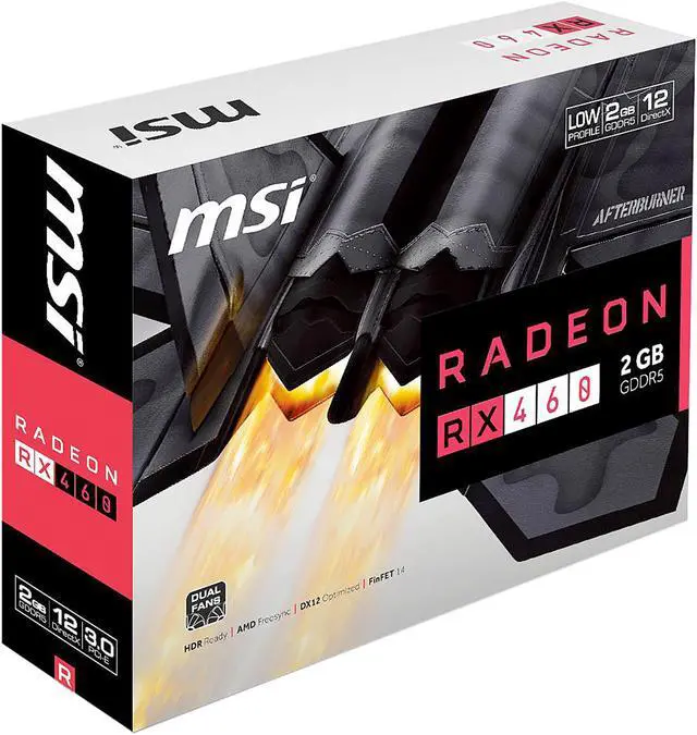 Alt view image 8 of 8 - MSI Radeon RX 460 2GB GDDR5 PCI Express 3.0 x16 CrossFireX Support Low Profile Graphics Card Radeon RX 460 2GT LP