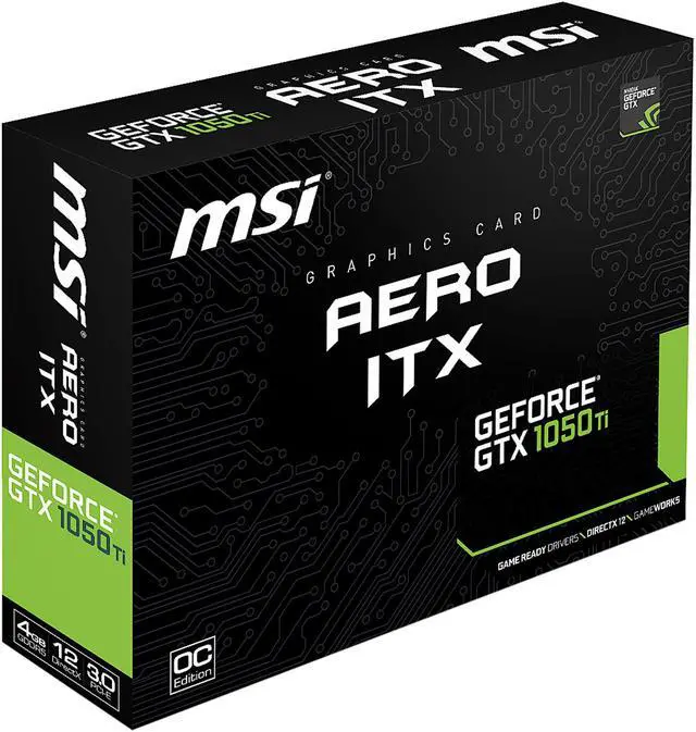 Alt view image 8 of 8 - MSI GeForce GTX 1050 Ti 4GB GDDR5 PCI Express 3.0 x16 Graphics Card GTX 1050 Ti AERO ITX 4G OC