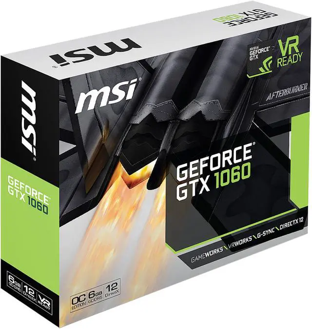 Alt view image 8 of 8 - MSI GeForce GTX 1060 6GB GDDR5 PCI Express 3.0 x16 ATX Graphics Card GTX 1060 6G OCV1