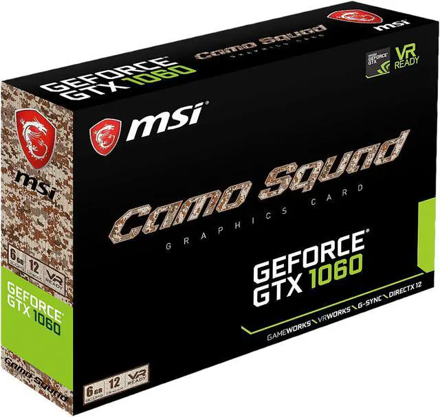 Alt view image 11 of 11 - MSI GeForce GTX 1060 6GB GDDR5 PCI Express 3.0 x16 Graphics Card GTX 1060 CAMO SQUAD 6G