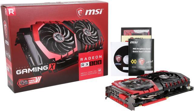 Alt view image 7 of 6 - MSI Radeon RX 580 8GB GDDR5 PCI Express x16 CrossFireX Support Graphics Card RX 580 GAMING X 8G
