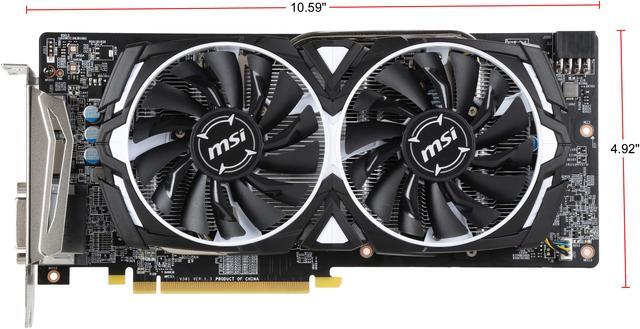 Alt view image 5 of 6 - MSI Radeon RX 580 8GB GDDR5 PCI Express x16 CrossFireX Support Graphics Card RX 580 ARMOR 8G OC