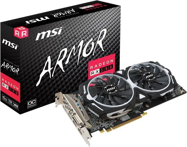 Alt view image 7 of 9 - MSI Radeon RX 580 4GB GDDR5 PCI Express x16 CrossFireX Support Graphics Card RX 580 ARMOR 4G OC