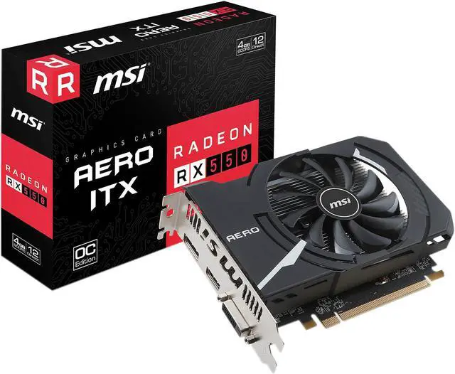 Alt view image 7 of 9 - MSI Radeon RX 550 4GB GDDR5 PCI Express x16 (Uses x8) Graphics Card RX 550 AERO ITX 4G OC