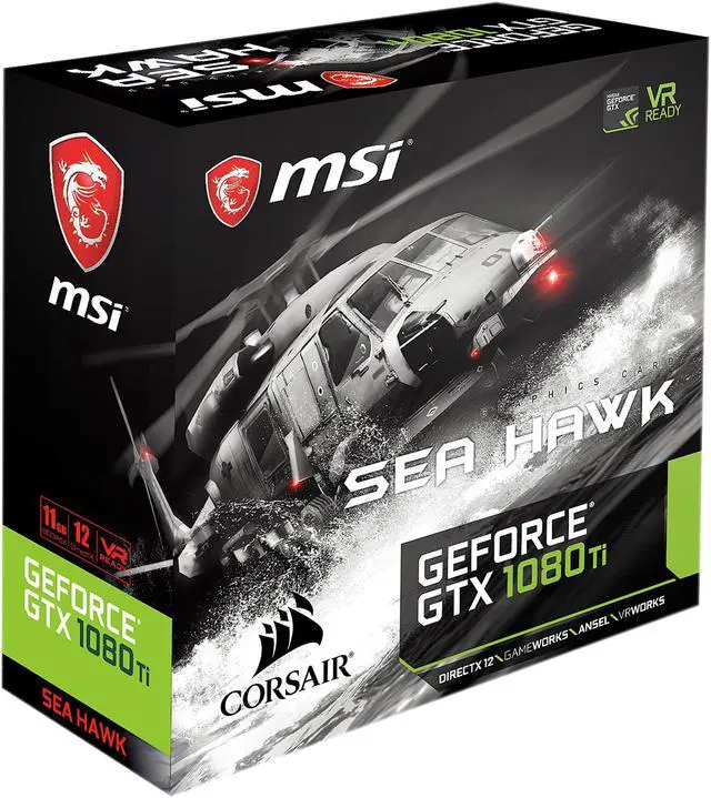 Alt view image 11 of 11 - MSI GeForce GTX 1080 Ti 11GB GDDR5X PCI Express 3.0 x16 SLI Support Graphics Card GTX 1080 TI SEA HAWK