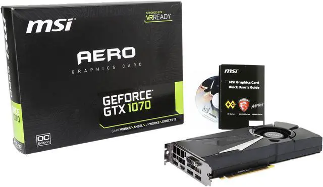 Alt view image 6 of 6 - MSI GeForce GTX 1070 8GB GDDR5 PCI Express 3.0 x16 SLI Support ATX Graphics Card GTX 1070 AERO 8G