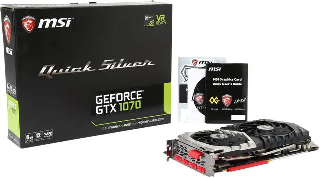 Alt view image 6 of 6 - MSI GeForce GTX 1070 8GB GDDR5 PCI Express 3.0 x16 SLI Support ATX Graphics Card GTX 1070 Quick Silver 8G OC