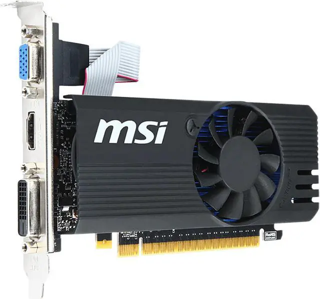 Alt view image 2 of 4 - MSI GeForce GT 730 2GB GDDR5 PCI Express 2.0 x16 Low Profile Graphics Card N730K-2GD5LP/OC