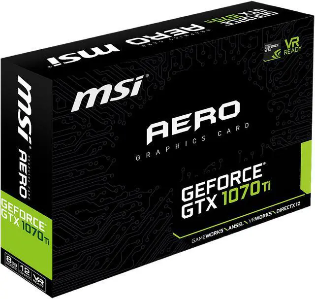 Alt view image 9 of 9 - MSI GeForce GTX 1070 Ti 8GB GDDR5 PCI Express 3.0 x16 SLI Support ATX Graphics Card GTX 1070 Ti AERO 8G