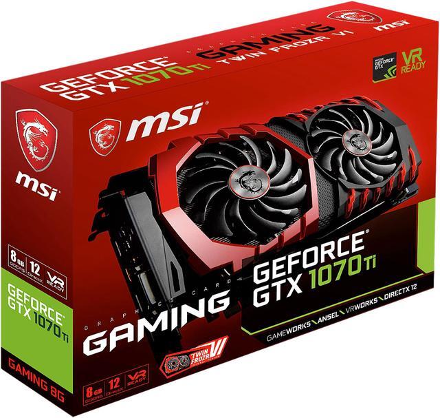 Alt view image 9 of 9 - MSI GeForce GTX 1070 Ti 8GB GDDR5 PCI Express 3.0 x16 SLI Support ATX Graphics Card GTX 1070 Ti GAMING 8G