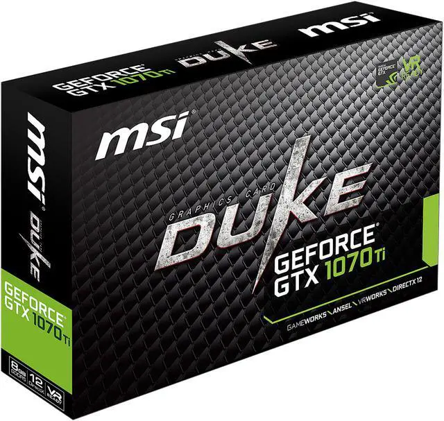 Alt view image 8 of 8 - MSI GeForce GTX 1070 Ti 8GB GDDR5 PCI Express 3.0 x16 SLI Support Graphics Card GTX 1070 Ti DUKE 8G