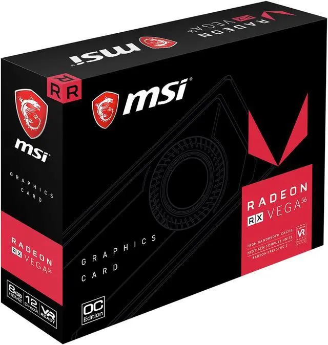 Alt view image 12 of 12 - MSI Radeon RX Vega 56 8GB HBM2 PCI Express x16 CrossFireX Support ATX Graphics Card RX Vega 56 Air Boost 8G OC
