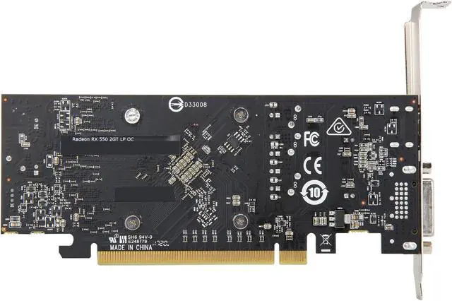 Alt view image 5 of 5 - MSI Radeon RX 550 2GB GDDR5 PCI Express x16 (Uses x8) Low Profile Graphics Card Radeon RX 550 2GT LP OC