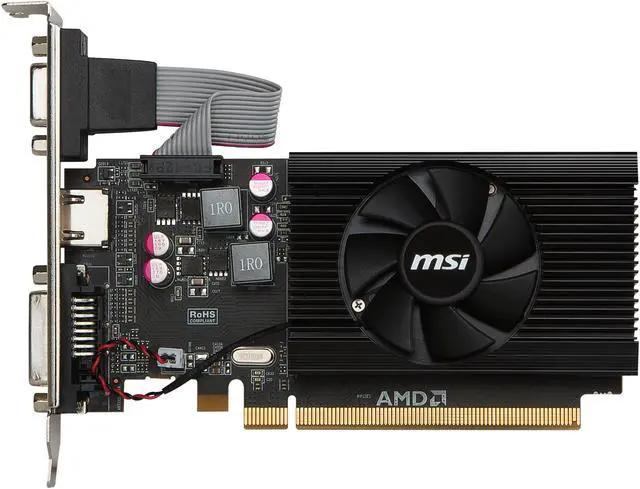 Alt view image 2 of 10 - MSI Radeon R7 240 2GB DDR3 CrossFireX Support Low Profile Graphics Card R7 240 2GD3 64b LP