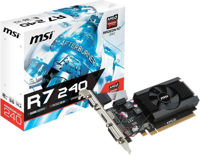Alt view image 7 of 10 - MSI Radeon R7 240 2GB DDR3 CrossFireX Support Low Profile Graphics Card R7 240 2GD3 64b LP