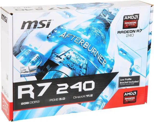 Alt view image 9 of 10 - MSI Radeon R7 240 2GB DDR3 CrossFireX Support Low Profile Graphics Card R7 240 2GD3 64b LP