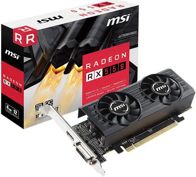 Alt view image 5 of 6 - MSI Radeon RX 550 4GB GDDR5 PCI Express x16 (Uses x8) Low Profile Graphics Card RX 550 4GT LP OC