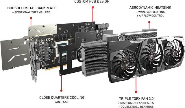 Alt view image 8 of 10 - MSI GeForce RTX 2080 TI GAMING X TRIO Video Card