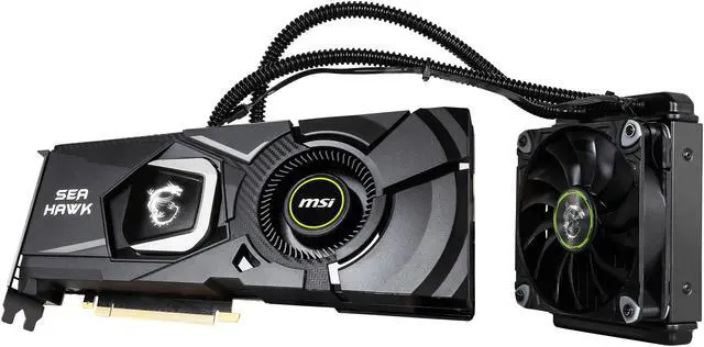 Alt view image 2 of 8 - MSI GeForce RTX 2080 8GB GDDR6 PCI Express 3.0 x16 SLI Support Graphics Card RTX 2080 SEA HAWK X