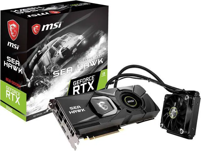 Alt view image 7 of 8 - MSI GeForce RTX 2080 8GB GDDR6 PCI Express 3.0 x16 SLI Support Graphics Card RTX 2080 SEA HAWK X