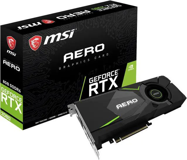 Alt view image 4 of 4 - MSI GeForce RTX 2080 8GB GDDR6 PCI Express 3.0 x16 SLI Support Graphics Card RTX 2080 AERO 8G