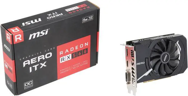 Alt view image 5 of 5 - MSI Radeon RX 560 4GB GDDR5 PCI Express x16 (Uses x8) CrossFireX Support Graphics Card RX 560 AERO ITX 4G OC